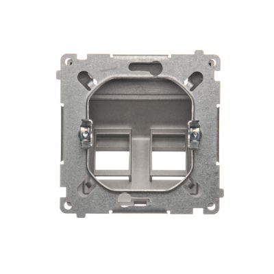 Simon Basic Pokrywa gniazd teleinformatycznych na Keystone skośna podwójna z polem opisowym. Montaż na łapki lub wkręty stal inox BMGKS2P.01/21 KONTAKT (BMGKS2P.01/21)