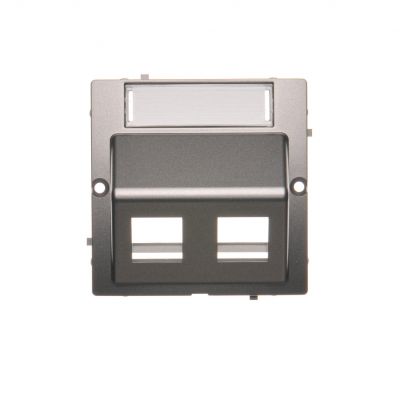 Simon Basic Pokrywa gniazd teleinformatycznych na Keystone skośna. Montaż gniazda na wkręty do puszki stal inox BMGKS2P/21 KONTAKT (BMGKS2P/21)