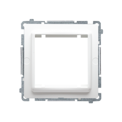 Simon Basic Adapter (przejściówka) na osprzęt standardu 45 × 45 mm. Montaż do puszki na łapki i wkręty biały BMA45M/11 KONTAKT (BMA45M/11)