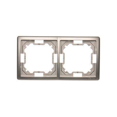 Simon Basic Standard Ramka 2-krotna – uniwersalna poziom i pion satynowy BMR2/29 KONTAKT (BMR2/29)