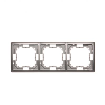 Simon Basic Standard Ramka 3-krotna – uniwersalna poziom i pion stal inox BMR3/21 KONTAKT (BMR3/21)