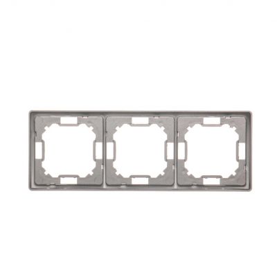 Simon Basic Standard Ramka 3-krotna – uniwersalna poziom i pion stal inox BMR3/21 KONTAKT (BMR3/21)