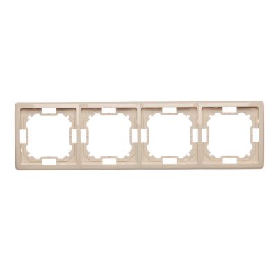 Simon Basic Standard Ramka 4-krotna – uniwersalna poziom i pion beż BMR4/12 KONTAKT (BMR4/12)
