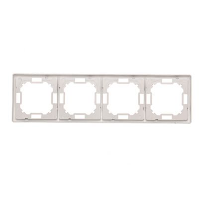 Simon Basic Standard Ramka 4-krotna – uniwersalna poziom i pion stal inox BMR4/21 KONTAKT (BMR4/21)