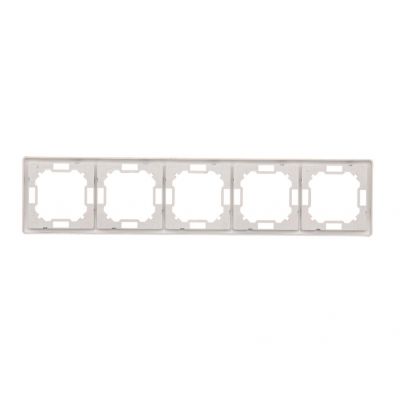 Simon Basic Standard Ramka 5-krotna – uniwersalna poziom i pion stal inox BMR5/21 KONTAKT (BMR5/21)