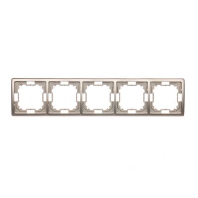 Simon Basic Standard Ramka 5-krotna – uniwersalna poziom i pion satynowy BMR5/29 KONTAKT (BMR5/29)