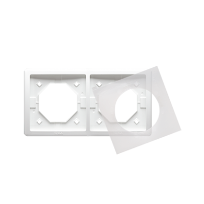 Simon Basic Standard Ramka 2-krotna do wersji bryzgoszczelnej IP44 z kompletem uszczelek biały BMR2B/11 KONTAKT (BMR2B/11)