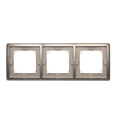 Simon Basic Standard Ramka 3-krotna do wersji bryzgoszczelnej IP44 z kompletem uszczelek satynowy BMR3B/29 KONTAKT (BMR3B/29)