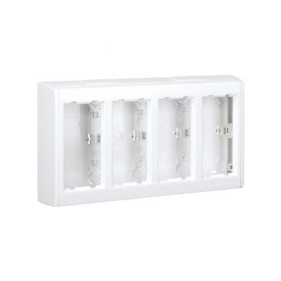 Simon Connect Obudowa natynkowa 4-modułowa z pokrywami bocznymi 8x K45 czysta biel SBC400/9 KONTAKT (SBC400/9)