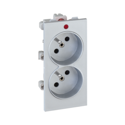 Simon Connect Gniazdo podwójne CIMA z uziemieniem 2x230V 16A aluminium S2/8 KONTAKT (S2/8)