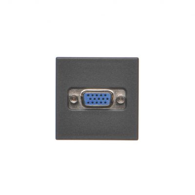 Simon Connect Płytka K45 złącza VGA (D-Sub 15) 45x45mm + wkład zaciski śrubowe szary grafit K100B/14 KONTAKT (K100B/14)