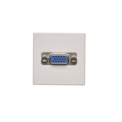 Simon Connect Płytka K45 złącza VGA (D-Sub 15) 45x45mm + wkład zaciski śrubowe czysta biel K100B/9 KONTAKT (K100B/9)