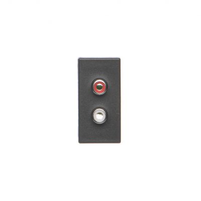 Simon Connect Płytka K45/2 złącz 2x RCA (CINCH) 225x45mm + wkłady zaciski śrubowe szary grafit K101B/14 KONTAKT (K101B/14)