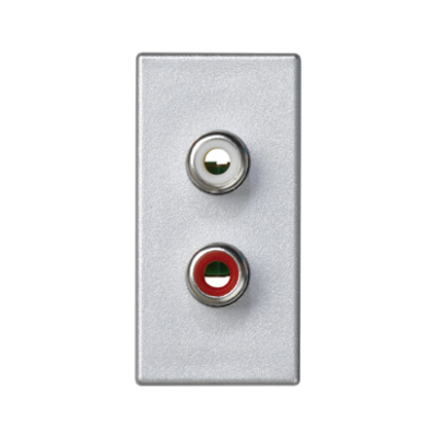 Simon Connect Płytka K45/2 złącz 2x RCA (CINCH) 225x45mm + wkłady zaciski śrubowe aluminium K101B/8 KONTAKT (K101B/8)