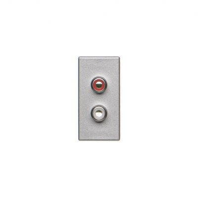 Simon Connect Płytka K45/2 złącz 2x RCA (CINCH) 225x45mm + wkłady zaciski śrubowe aluminium K101B/8 KONTAKT (K101B/8)