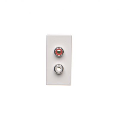 Simon Connect Płytka K45/2 złącz 2x RCA (CINCH) 225x45mm + wkłady zaciski śrubowe czysta biel K101B/9 KONTAKT (K101B/9)
