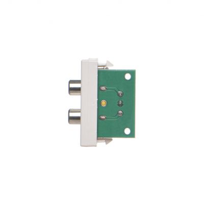 Simon Connect Płytka K45/2 złącz 2x RCA (CINCH) 225x45mm + wkłady zaciski śrubowe czysta biel K101B/9 KONTAKT (K101B/9)