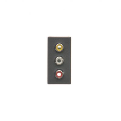 Simon Connect Płytka K45/2 złącz 3x RCA (CINCH) 225x45mm + wkłady zaciski śrubowe szary grafit K105B/14 KONTAKT (K105B/14)