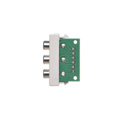 Simon Connect Płytka K45/2 złącz 3x RCA (CINCH) 225x45mm + wkłady zaciski śrubowe czysta biel K105B/9 KONTAKT (K105B/9)