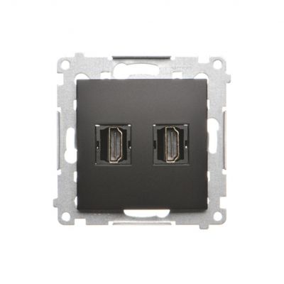Simon 54 Gniazdo HDMI podwójne czarny DGHDMI2.01/49 KONTAKT (DGHDMI2.01/49)