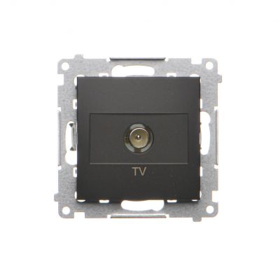 Simon 54 Gniazdo antenowe TV pojedyncze . Do instalacji indywidualnych czarny DAK1.01/49 KONTAKT (DAK1.01/49)