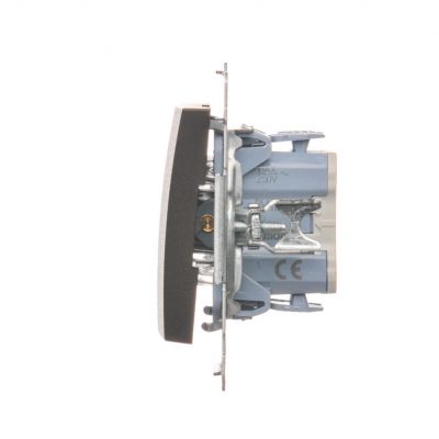 Simon 54 Łącznik pojedynczy jednobiegunowy z podświetleniem LED szybkozłączka brąz mat DW1L.01/46 KONTAKT (DW1L.01/46)