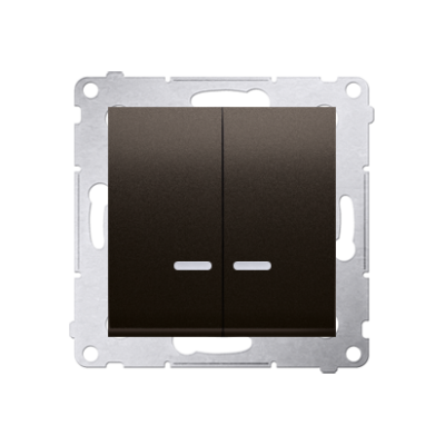 Simon 54 Łącznik świecznikowy z podświetleniem LED i do wersji IP44 10A 250V szybkozłączka brąz mat *Posiada wkładkę DU1W DW5BL.01/46 KONTAKT (DW5BL.01/46)