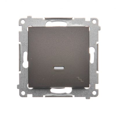 Simon 54 Łącznik schodowy z podświetleniem LED 10A 250V szybkozłączka brąz mat DW6L.01/46 KONTAKT (DW6L.01/46)