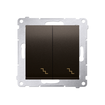 Simon 54 Łącznik schodowy podwójny z podświetleniem 10A 250V zaciski śrubowe brąz mat DW6/2L.01/46 KONTAKT (DW6/2L.01/46)