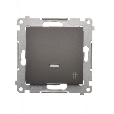 Simon 54 Łącznik krzyżowy z podświetleniem LED 10A 250V szybkozłączka brąz mat DW7L.01/46 KONTAKT (DW7L.01/46)