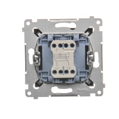 Simon 54 Łącznik krzyżowy z podświetleniem LED 10A 250V szybkozłączka brąz mat DW7L.01/46 KONTAKT (DW7L.01/46)