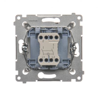 Simon 54 Łącznik dwubiegunowy z podświetleniem LED 10A 250V szybkozłączka brąz mat DW2L.01/46 KONTAKT (DW2L.01/46)