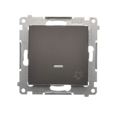 Simon 54 Przycisk „dzwonek” z podświetleniem LED 10A 250V szybkozłączka brąz mat DD1L.01/46 KONTAKT (DD1L.01/46)