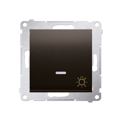 Simon 54 Przycisk „światło” z podświetleniem LED 10A 250V szybkozłączka brąz mat DS1L.01/46 KONTAKT (DS1L.01/46)