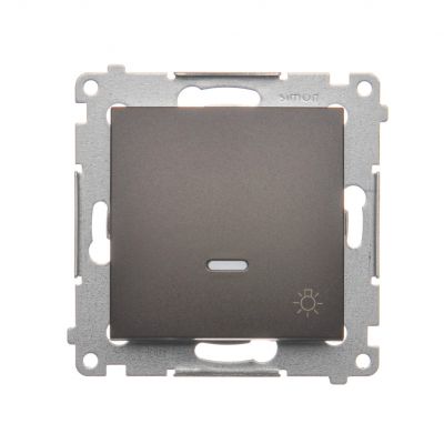 Simon 54 Przycisk „światło” z podświetleniem LED 10A 250V szybkozłączka brąz mat DS1L.01/46 KONTAKT (DS1L.01/46)