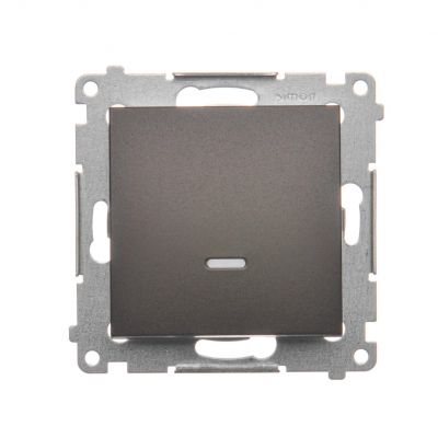 Simon 54 Przycisk pojedynczy zwierny z podświetleniem LED bez piktogramu 16A 250V zaciski śrubowe brąz mat DP1AL.01/46 KONTAKT (DP1AL.01/46)
