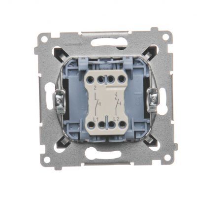 Simon 54 Przycisk podwójny zwierny bez piktogramu 10A 250V szybkozłączka brąz mat DP2.01/46 KONTAKT (DP2.01/46)