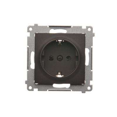 Simon 54 Gniazdo Schuko z przesłonami 16A 250V zaciski śrubowe brąz mat DGSz1Z.01/46 KONTAKT (DGSz1Z.01/46)