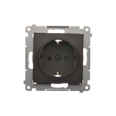 Simon 54 Gniazdo Schuko z przesłonami 16A 250V szybkozłączka brąz mat DGSz1CZ.01/46 KONTAKT (DGSz1CZ.01/46)