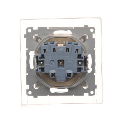 Simon 54 Gniazdo Schuko do wersji IP44 z przesłonami z uszczelką ramki 16A 250V zaciski śrubowe klapka transparentna kremowy DGSZ1BZ.01/41A KONTAKT (DGSZ1BZ.01/41A)