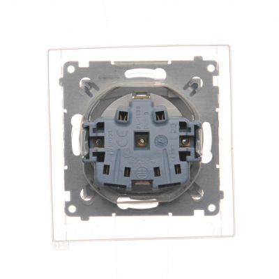 Simon 54 Gniazdo Schuko do wersji IP44 z przesłonami z uszczelką ramki 16A 250V zaciski śrubowe klapka transparentna srebrny mat DGSZ1BZ.01/43A KONTAKT (DGSZ1BZ.01/43A)