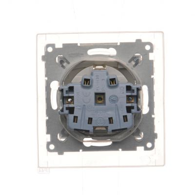 Simon 54 Gniazdo Schuko do wersji IP44 z przesłonami z uszczelką ramki 16A 250V zaciski śrubowe klapka transparentna złoty mat DGSZ1BZ.01/44A KONTAKT (DGSZ1BZ.01/44A)