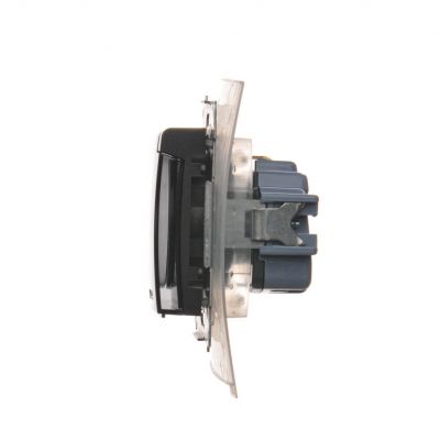 Simon 54 Gniazdo Schuko do wersji IP44 z przesłonami z uszczelką ramki 16A 250V zaciski śrubowe klapka transparentna antracyt DGSZ1BZ.01/48A KONTAKT (DGSZ1BZ.01/48A)
