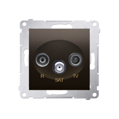 Simon 54 Gniazdo antenowe R-TV-SAT końcowe/zakończeniowe brąz mat DASK.01/46 KONTAKT (DASK.01/46)