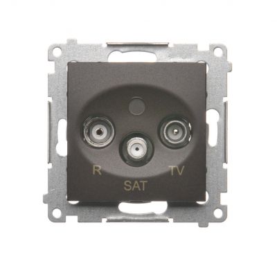 Simon 54 Gniazdo antenowe R-TV-SAT końcowe/zakończeniowe brąz mat DASK.01/46 KONTAKT (DASK.01/46)