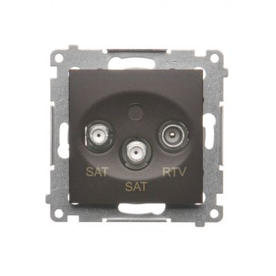 Simon 54 Gniazdo antenowe satelitarne podwójne SAT-SAT-RTV brąz mat DASK2.01/46 KONTAKT (DASK2.01/46)