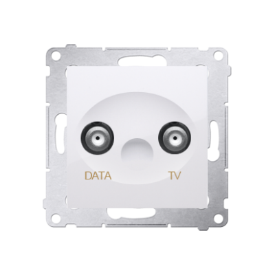 Simon 54 Gniazdo TV-DATA. Dwa porty wyjściowe typu "F" . Częstotliwość dla wejścia 5-1000 MHz biały DAD1.01/11 KONTAKT (DAD1.01/11)