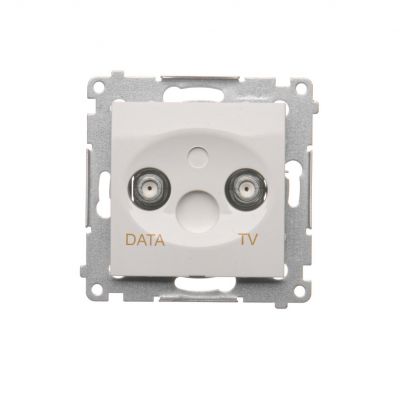Simon 54 Gniazdo TV-DATA. Dwa porty wyjściowe typu "F" . Częstotliwość dla wejścia 5-1000 MHz biały DAD1.01/11 KONTAKT (DAD1.01/11)
