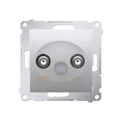 Simon 54 Gniazdo TV-DATA. Dwa porty wyjściowe typu "F" . Częstotliwość dla wejścia 5-1000 MHz srebrny mat DAD1.01/43 KONTAKT (DAD1.01/43)