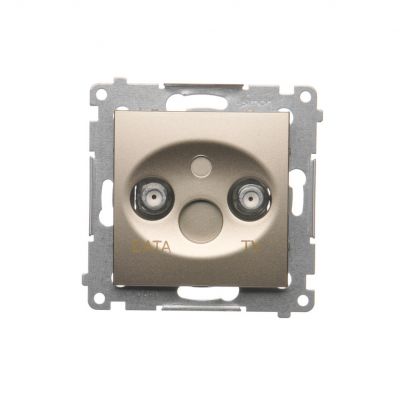 Simon 54 Gniazdo TV-DATA. Dwa porty wyjściowe typu "F" . Częstotliwość dla wejścia 5-1000 MHz złoty mat DAD1.01/44 KONTAKT (DAD1.01/44)